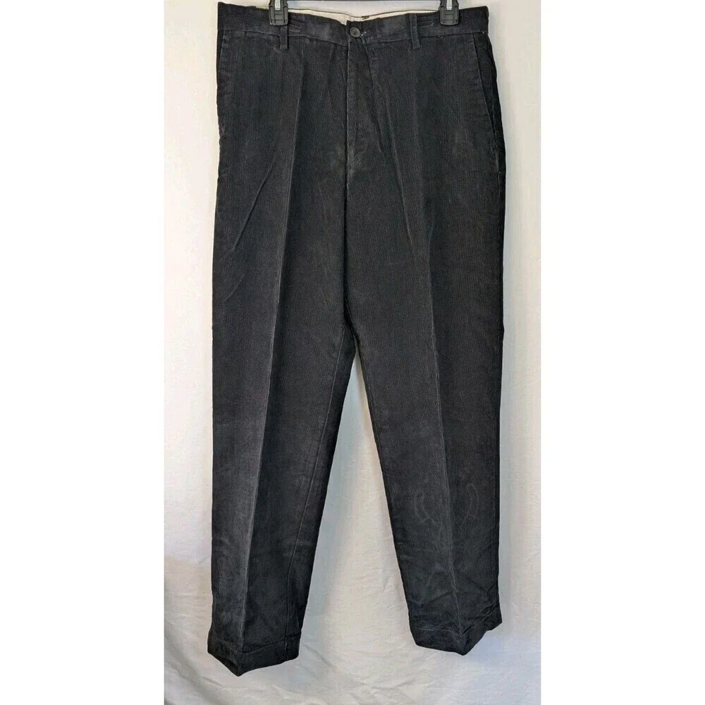 Dockers Men’s Corduroy Pants 32x30 Black Flat Front Classic Fit 100% Cotton NWT